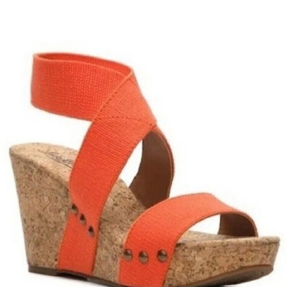 NWT Lucky Brand Maxyne Cork Wedge sandals pumps ankle strap open toed size 9 - Picture 9 of 10
